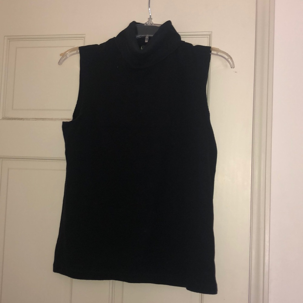 Black Ralph Lauren sleeveless turtle neck